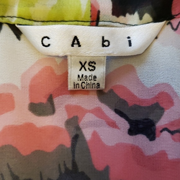 Cabi XS Sheer Floral Blouse/Swimsuit Coverup - Picture 5 of 6